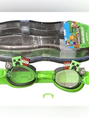 NEW Little Kid’s Minecraft Pan Oceanic Adjustable Swim Goggles - One Size 3+